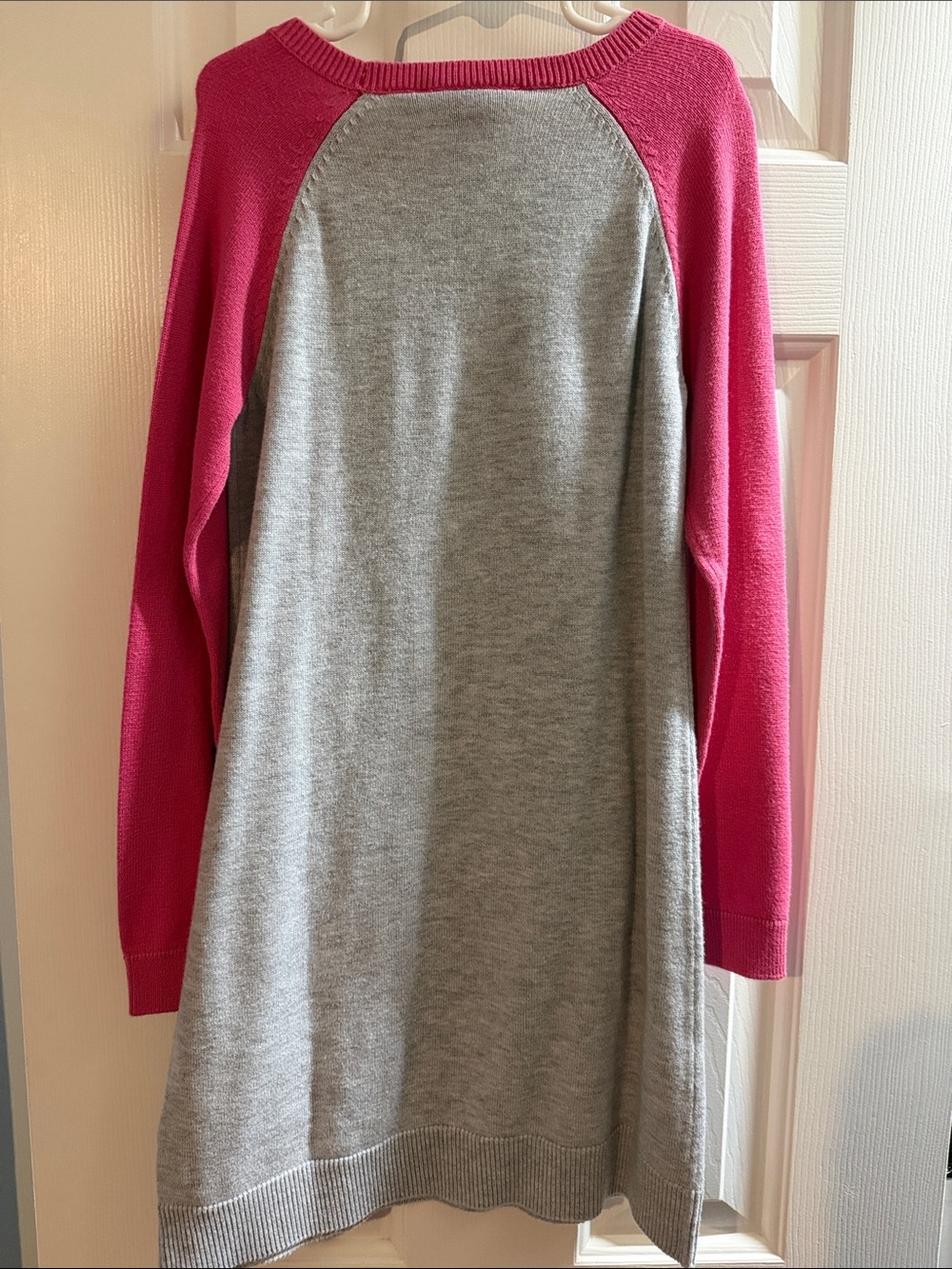 The Children's Place Gray Sweater Dress with Hot Pink Sleeves & Sequin Heart - Picture 3 of 3